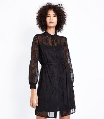 Black Cut Out Chiffon Dress